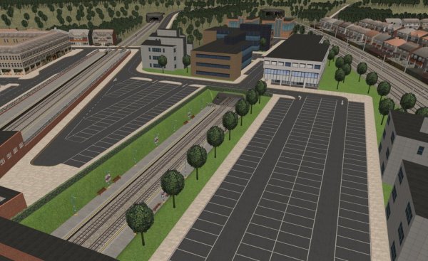 Het gebied rond station Brockley Hill met van links naar rechts de Overground-, Underground- en hoofdlijn.